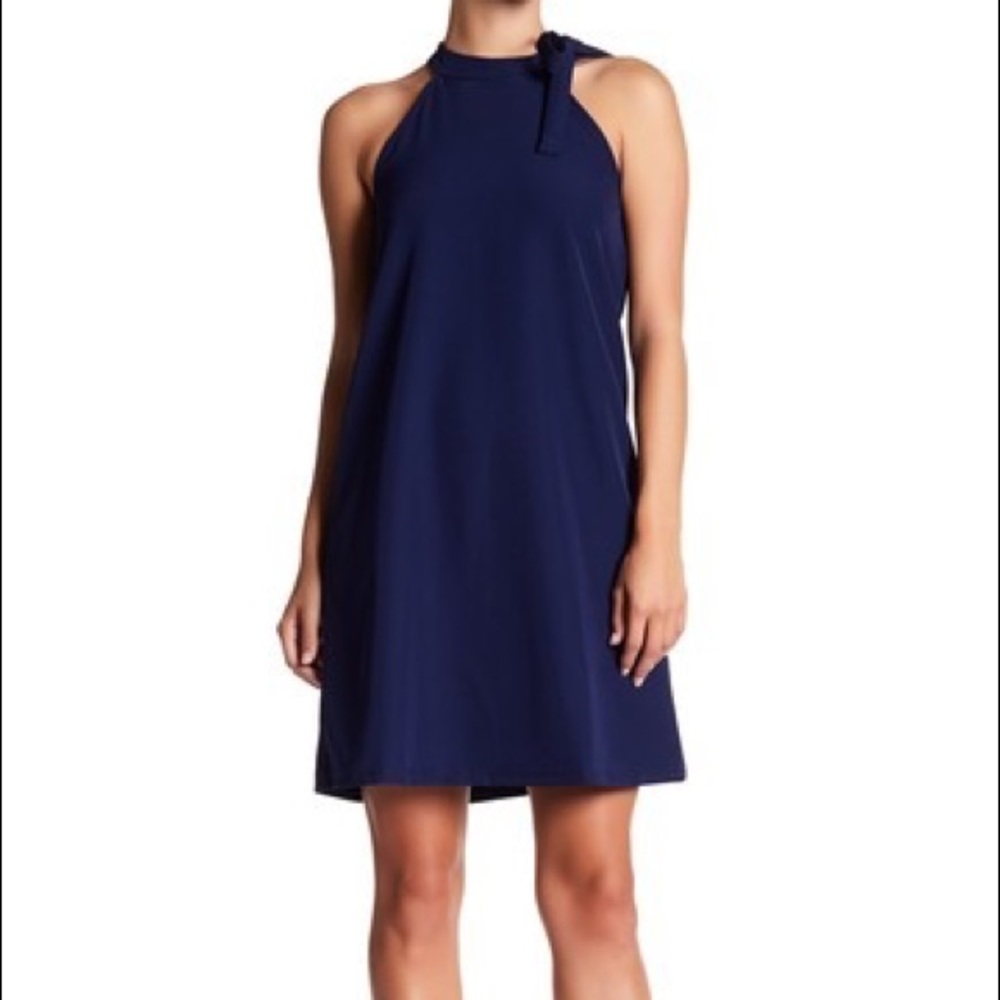 Sleeveless Tie-Neck Shift Dress